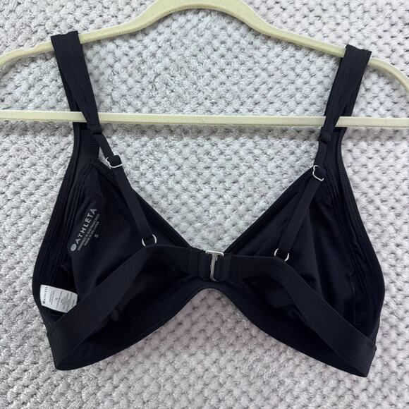 Athleta Swimsuit Top Womens S Black Triangle Bikini Bra Beach Vacation Resort - Picture 3 of 8